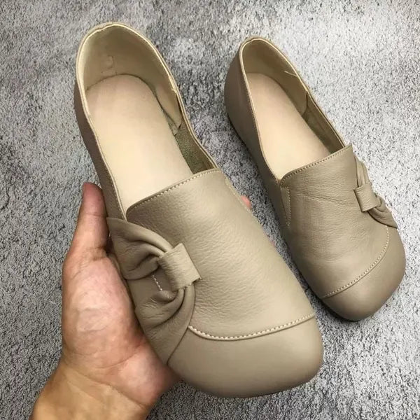 Buty Damskie Wsuwane Z Okrągłym Noskiem I Marszczonym Przodem