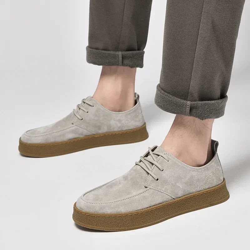 Buty Męskie Sznurowane Z Pętelką Z Tyłu I Zaokrąglonym Noskiem