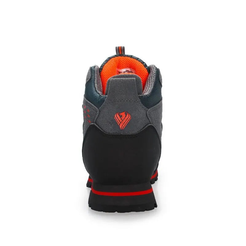 Buty Trekkingowe Męskie Sznurowane Z Grubą Podeszwą I Nakładką Na Nosek