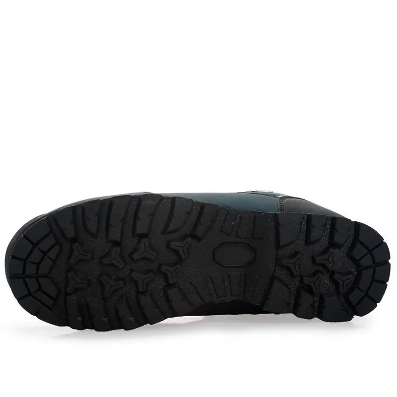 Buty Trekkingowe Męskie Sznurowane Z Grubą Podeszwą I Nakładką Na Nosek