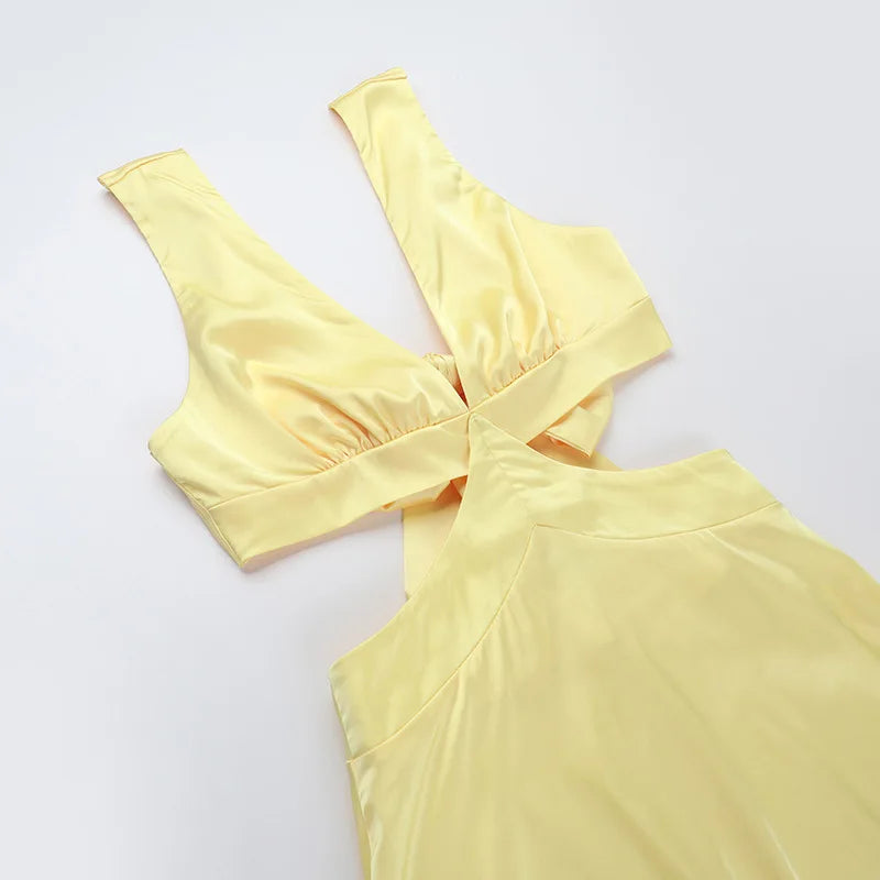 Damska Sukienka Maxi Na Wesele Z Głębokim Dekoltem V I Wycięciami Po Bokach