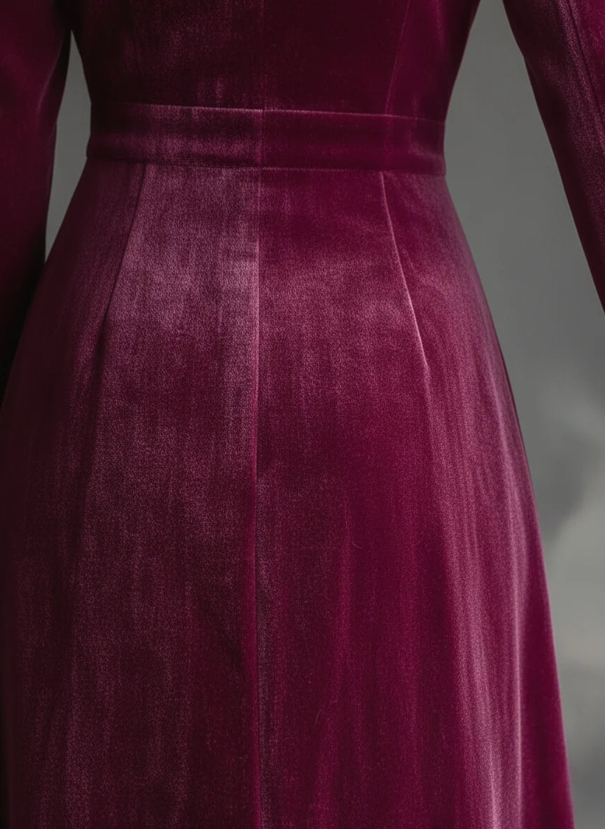 Damska Sukienka Maxi z Kołnierzem z Klapami i Kieszeniami z Patkami