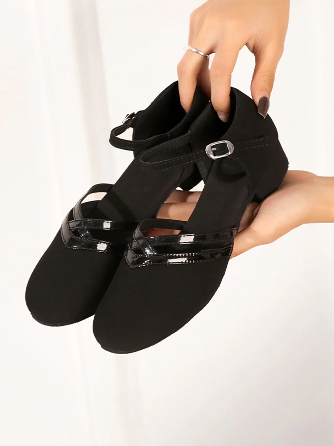 Damskie Buty Mary Jane Z Okrągłym Noskiem Paskiem Ze Sprzączką I Obcasem