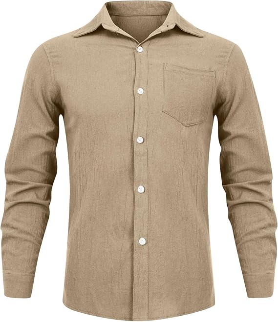 Koszula Męska Zapinana Na Guziki Z Kieszenią Na Piersi I Długimi Rękawami