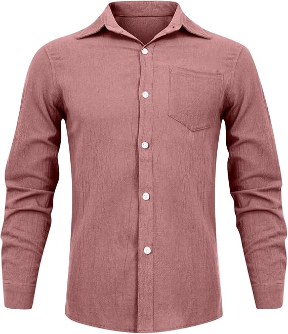 Koszula Męska Zapinana Na Guziki Z Kieszenią Na Piersi I Długimi Rękawami