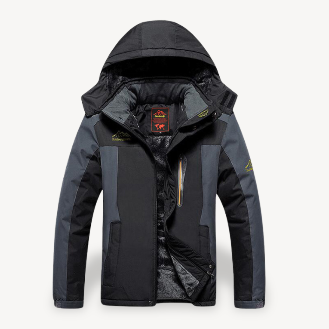 Kurtka Narciarska Męska Z Kapturem I Regulowanymi Mankietami