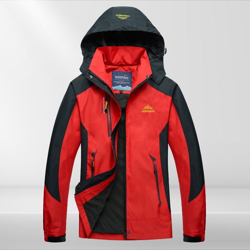 Kurtka Przeciwdeszczowa dla Kobiet z Kapturem ze Stójką i Kieszeniami na Zamek