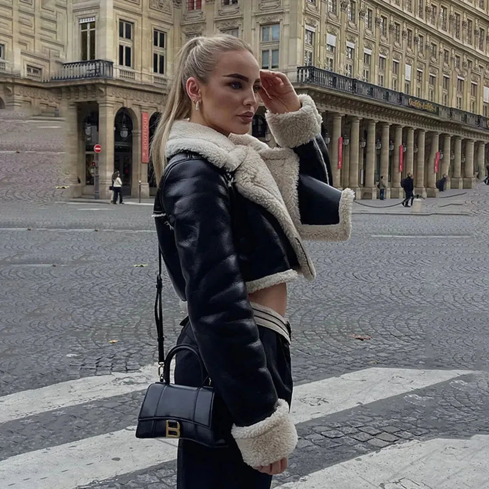Kurtka Zimowa Damska Z Podszewką Z Futerkiem I Zamkiem