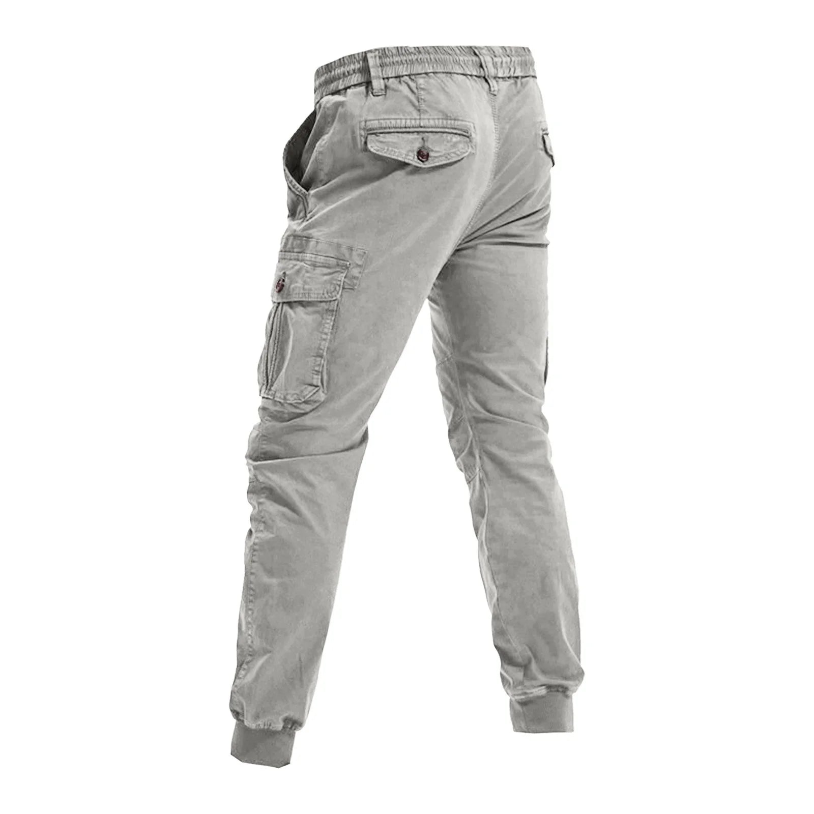 Męskie Spodnie Cargo z Kieszeniami na Uda i Ściągaczami