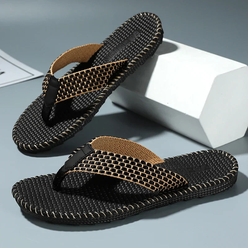 Sandały Męskie Japonki Z Paskiem Między Palcami I Teksturowaną Podeszwą