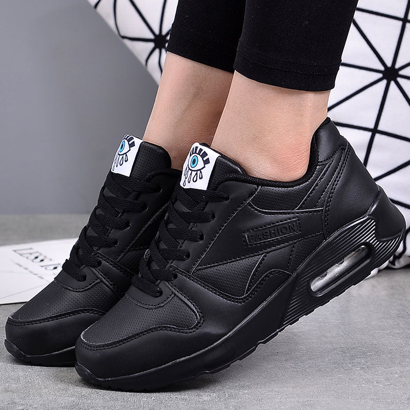 Sneakersy Damskie Sznurowane Z Zaokrąglonym Noskiem I Grubszą Podeszwą