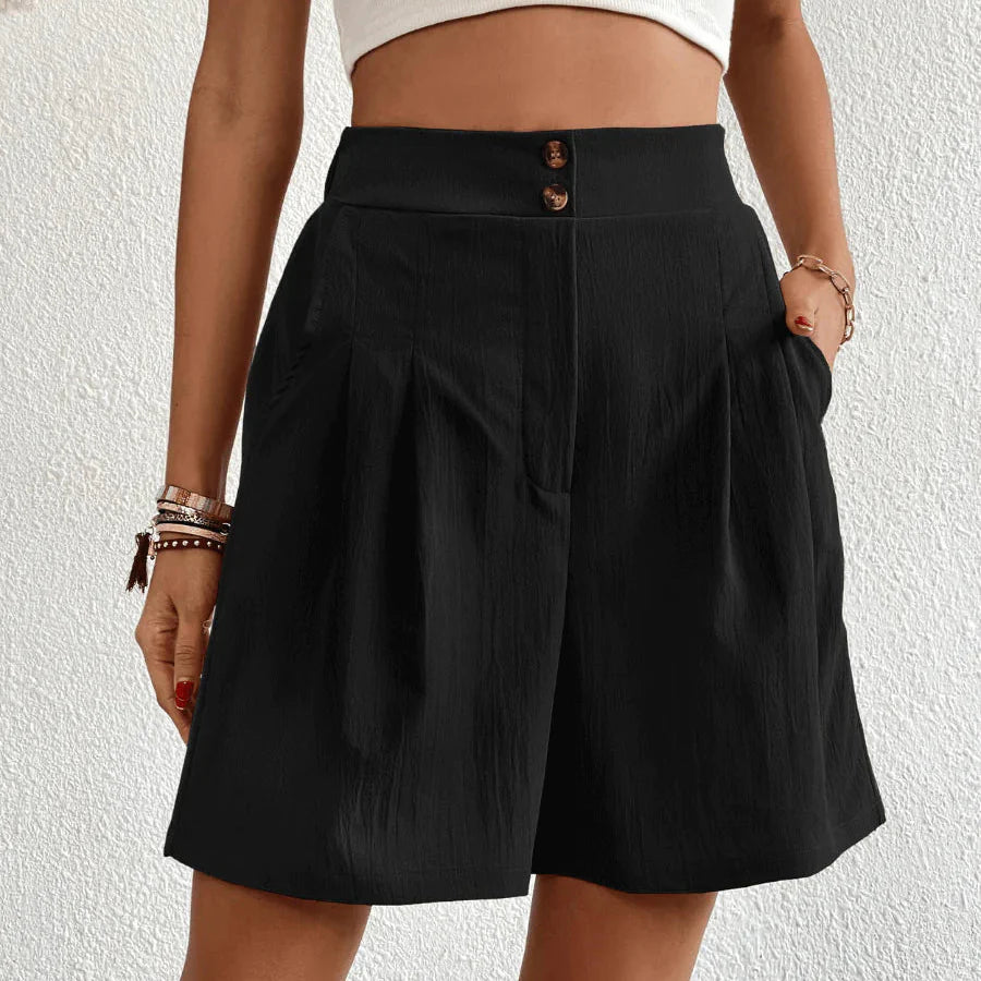 Spodenki Damskie Z Zakładkami I Kieszeniami