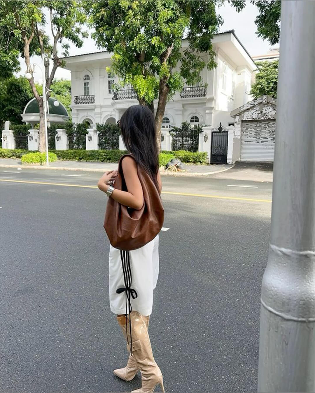 Torebka Damska Hobo z Pojedynczym Paskiem i Zapięciem na Zamek