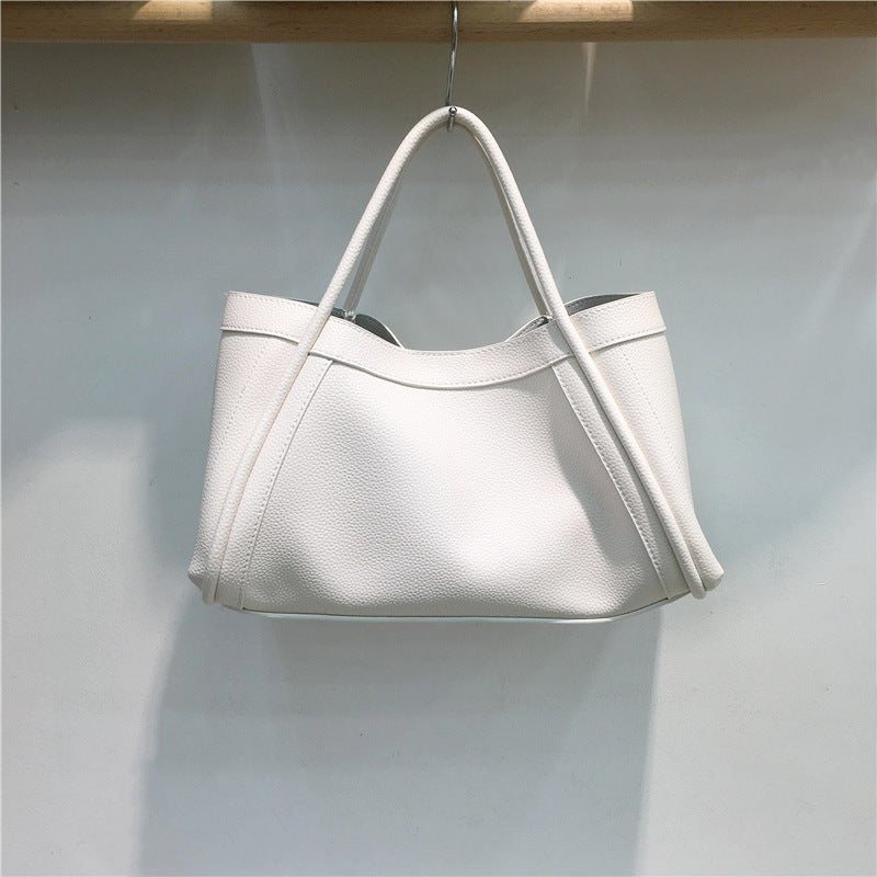 Torebka Damska z Podwójnymi Uchwytami i Bocznymi Paskami