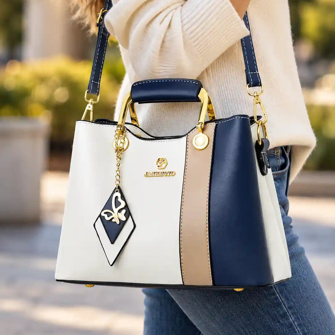 Torebka Damska Z Uchwytem I Ramiączkiem Crossbody I Zawieszką Motylek