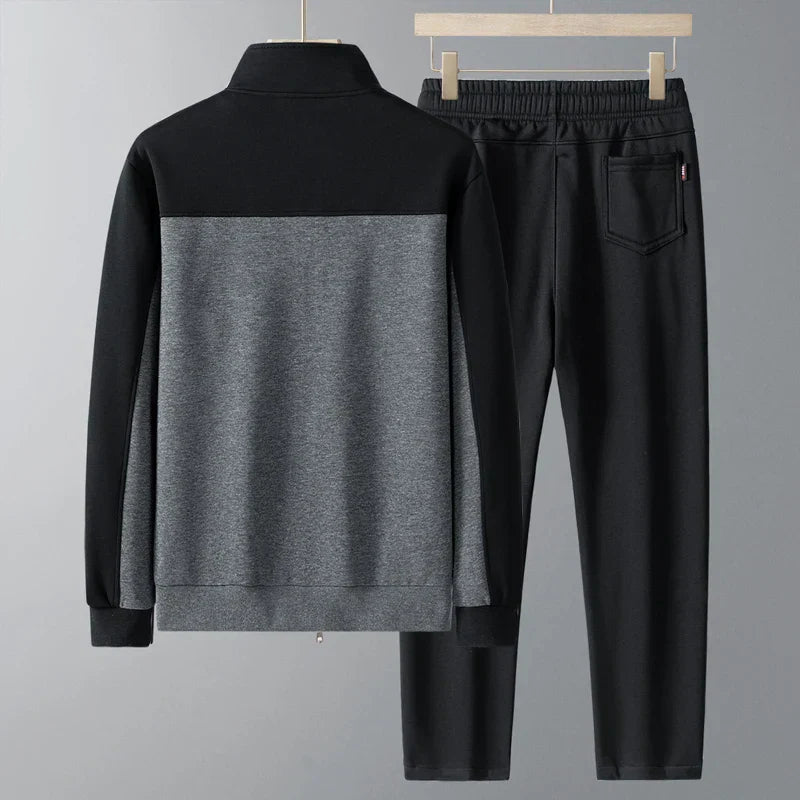 Zestawy Męskie Dresowe z Bluzą na Zamek w Diamentowe Paski i Spodniami z Kieszeniami