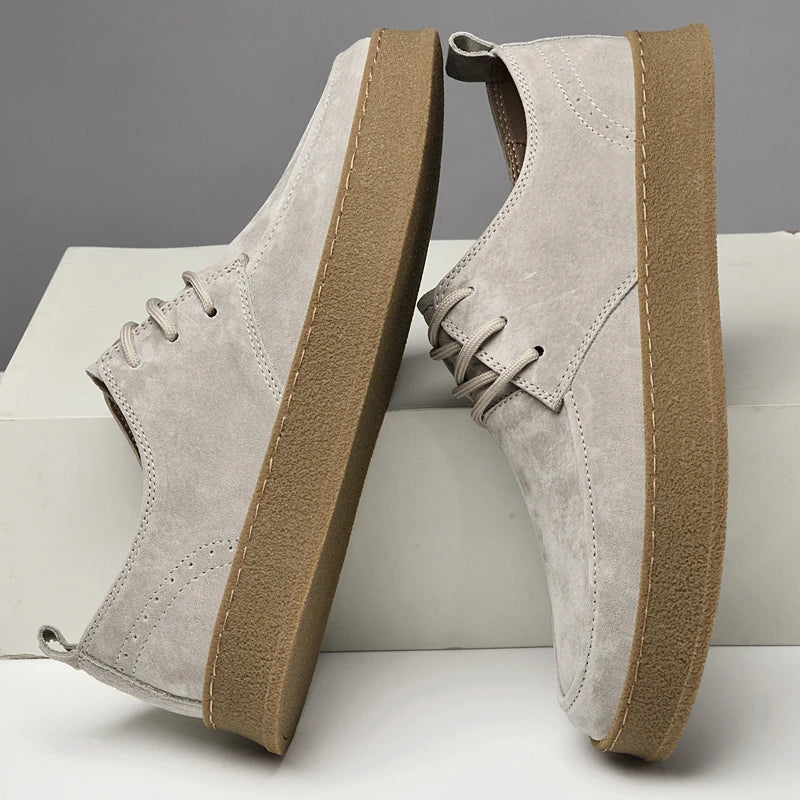 Buty Męskie Sznurowane Z Pętelką Z Tyłu I Zaokrąglonym Noskiem
