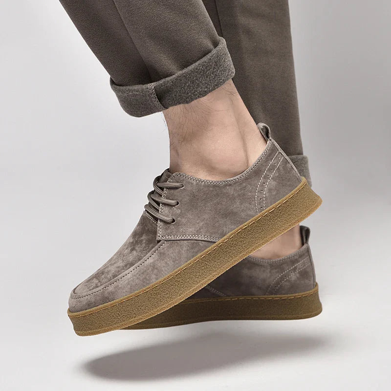 Buty Męskie Sznurowane Z Pętelką Z Tyłu I Zaokrąglonym Noskiem