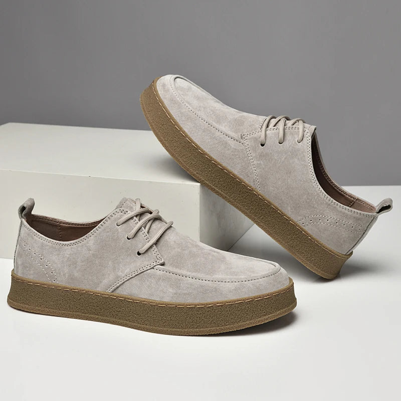 Buty Męskie Sznurowane Z Pętelką Z Tyłu I Zaokrąglonym Noskiem