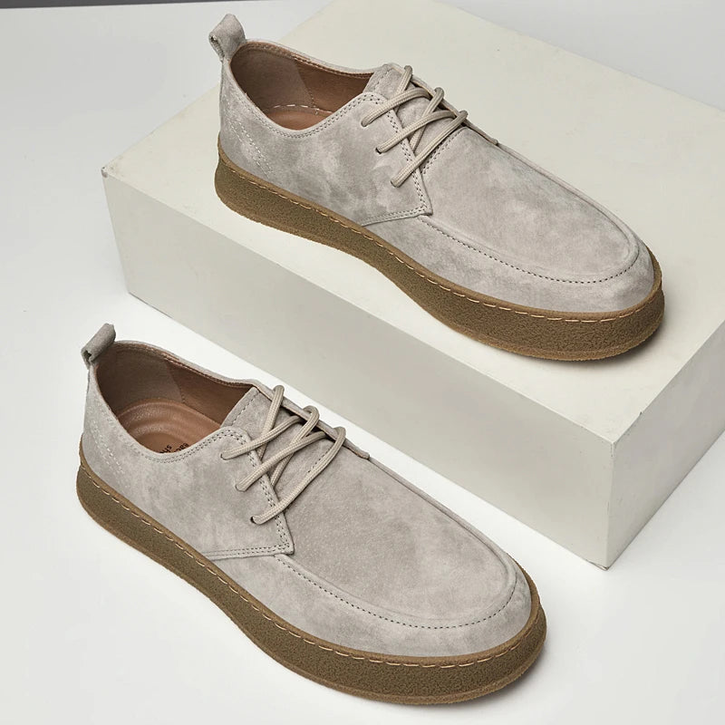 Buty Męskie Sznurowane Z Pętelką Z Tyłu I Zaokrąglonym Noskiem
