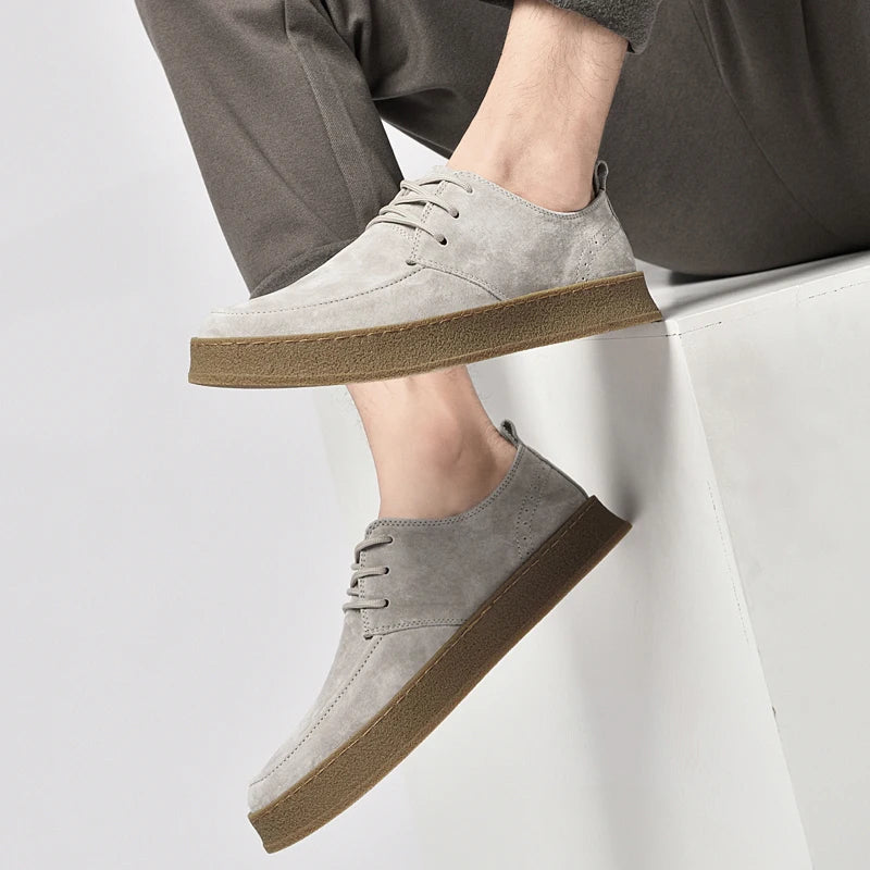 Buty Męskie Sznurowane Z Pętelką Z Tyłu I Zaokrąglonym Noskiem
