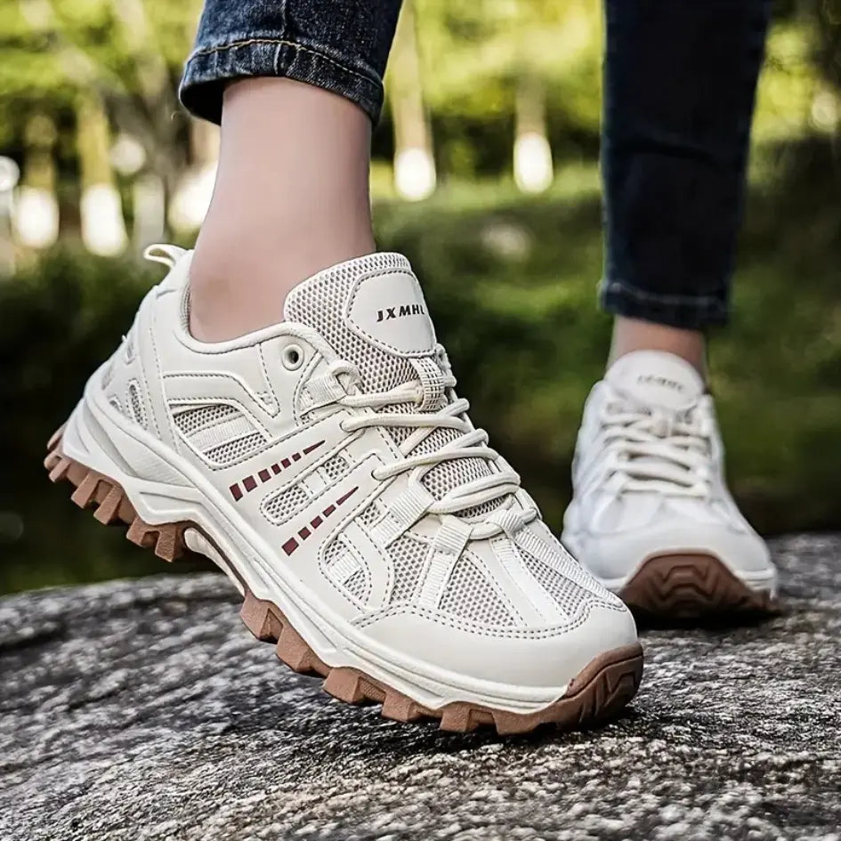 Buty Trekkingowe Damskie Sznurowane Z Zabudowaną Piętą I Pętelką Z Tyłu