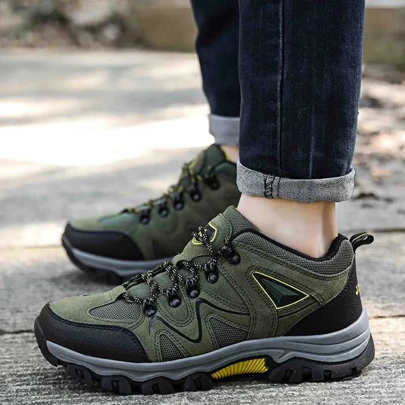 Buty Trekkingowe Męskie Sznurowane Z Zabudowaną Piętą I Grubą Podeszwą