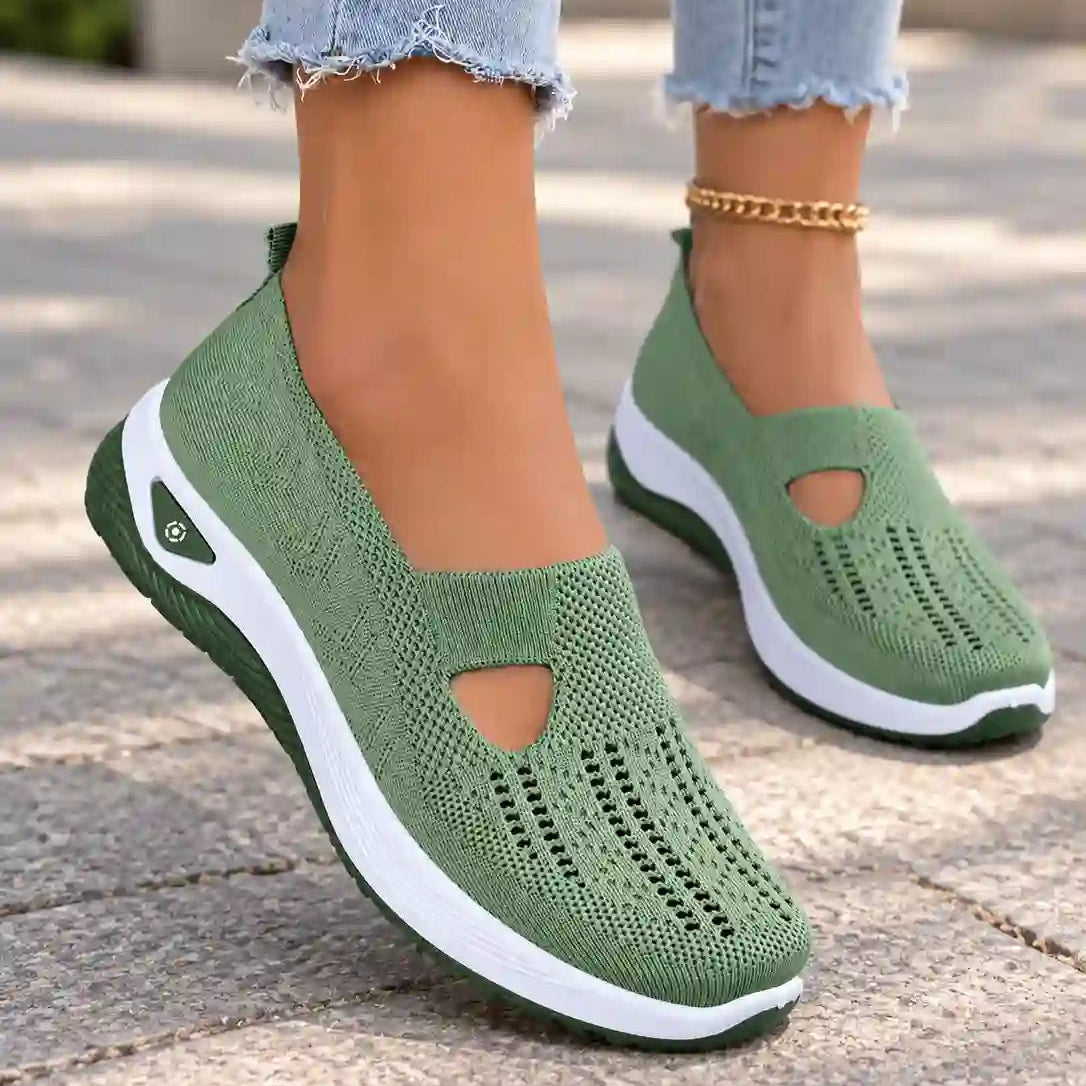 Damskie Buty Z Wycięciem I Perforowanym Przodem