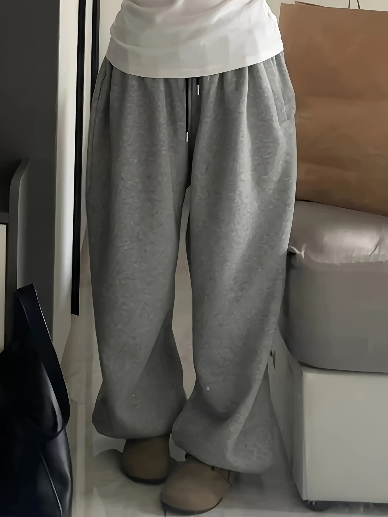 Damskie Spodnie Joggery z Kieszeniami i Sznurkiem