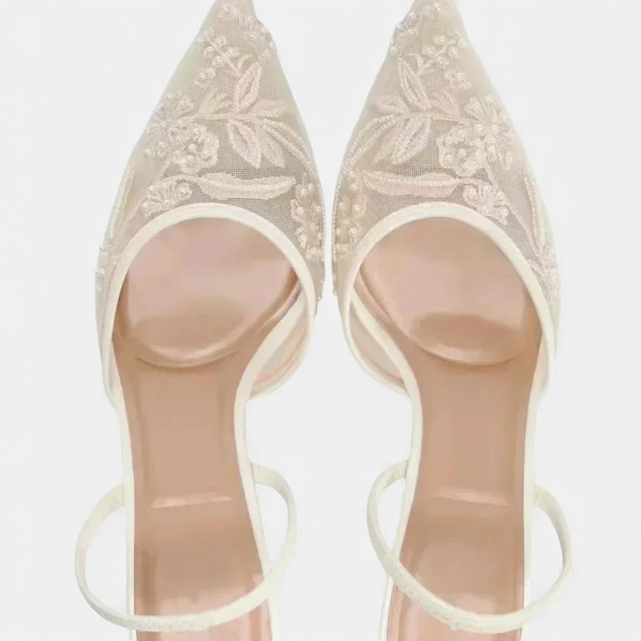 Damskie Szpilki Slingback Z Noskiem W Szpic I Prześwitującą Cholewką