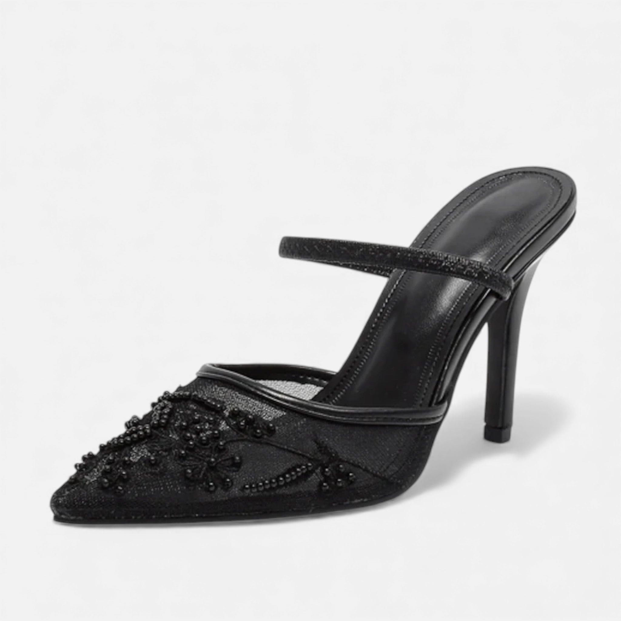 Damskie Szpilki Slingback Z Noskiem W Szpic I Prześwitującą Cholewką