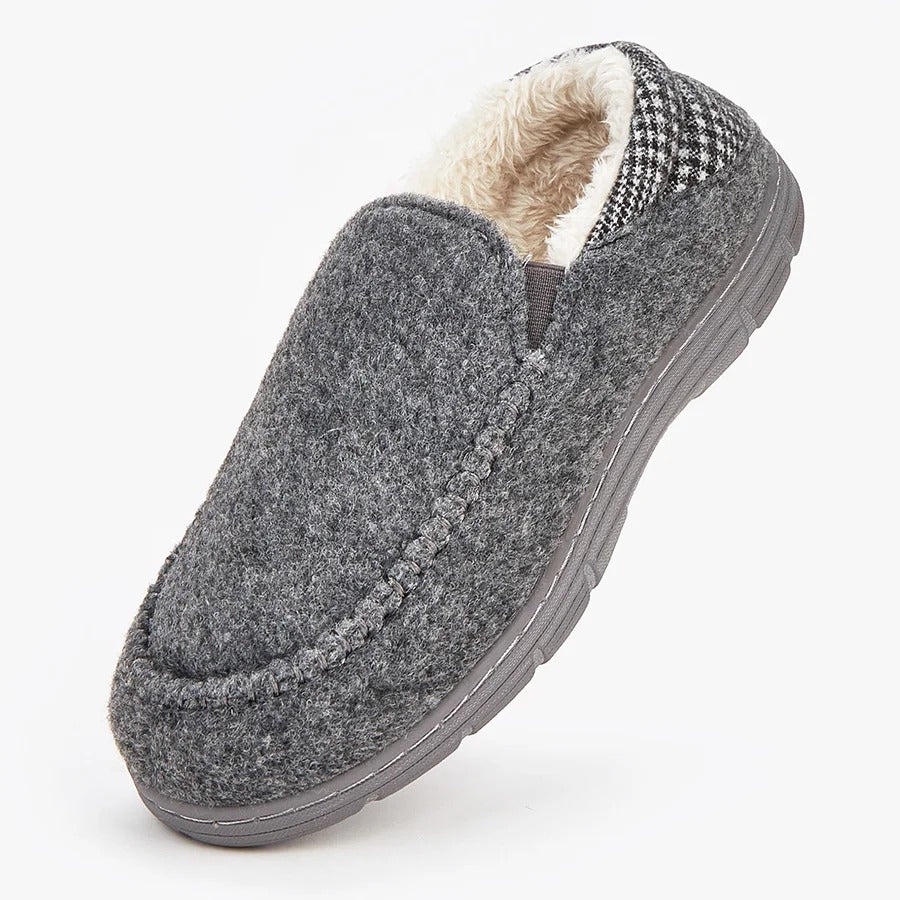 Kapcie Męskie Wsuwane z Okrągłym Noskiem i Piętą w Pepitkę