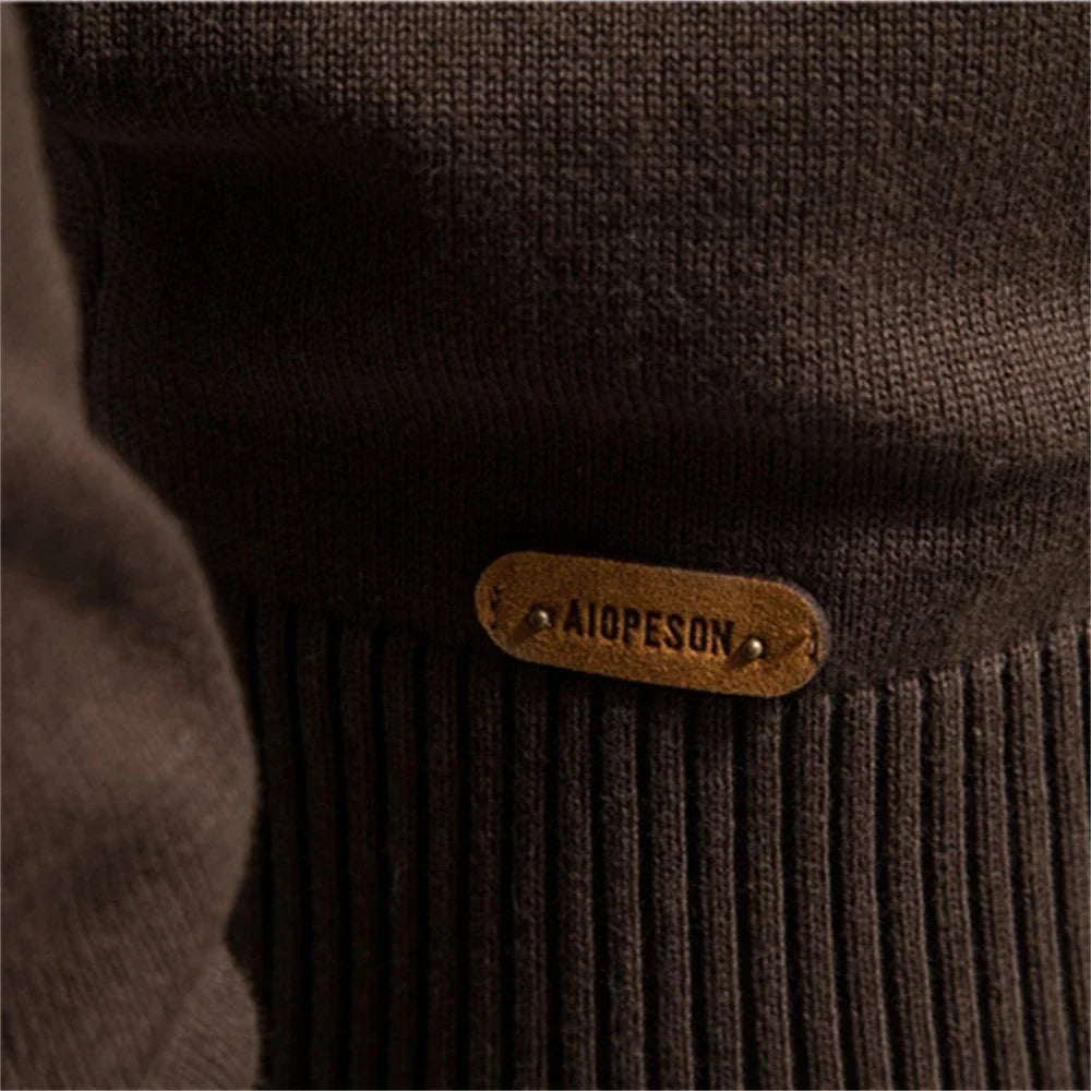 Kardigan Męski na Zamek ze Stójką i Paskami