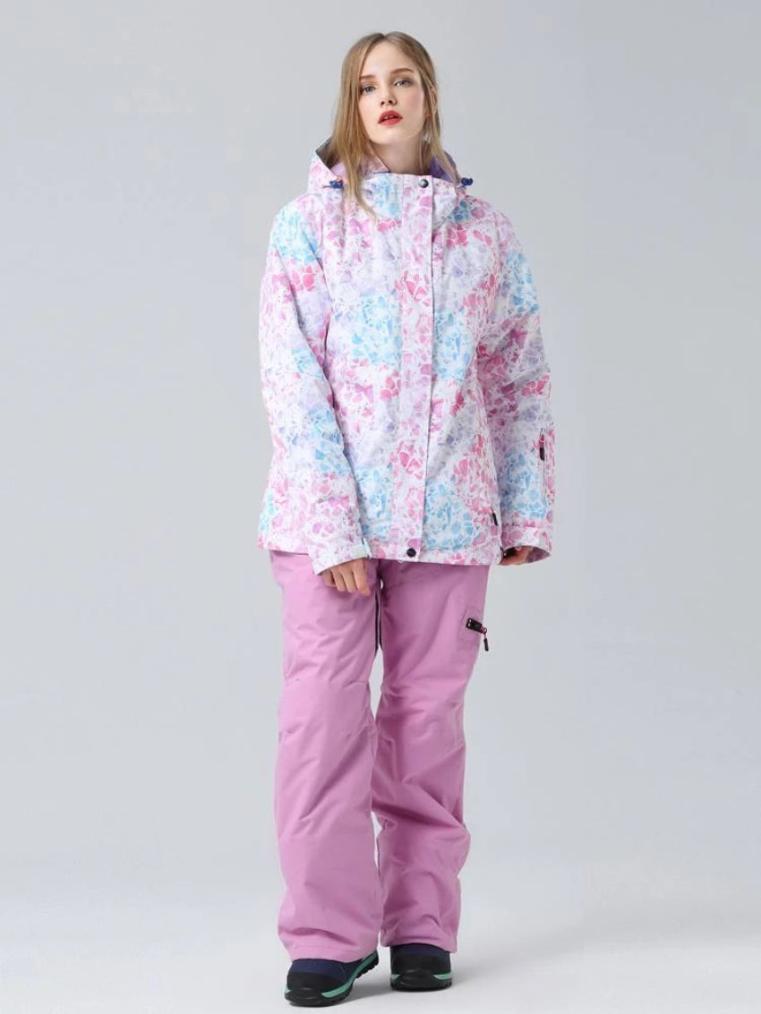 Kurtka Narciarska Damska Z Kapturem I Kieszeniami Na Zamek