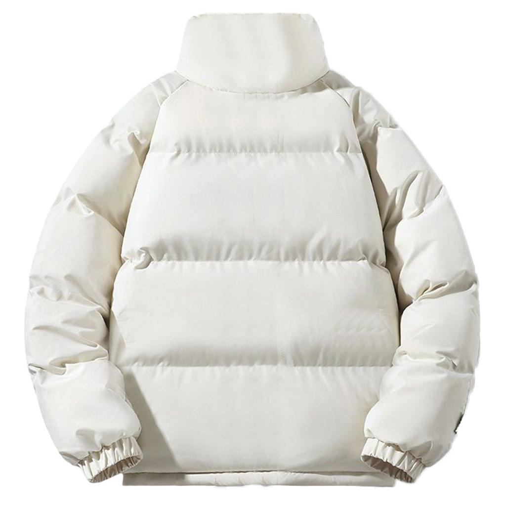 Męska Pikowana Kurtka Puchowa ze Stójką i Zapięciem na Zamek