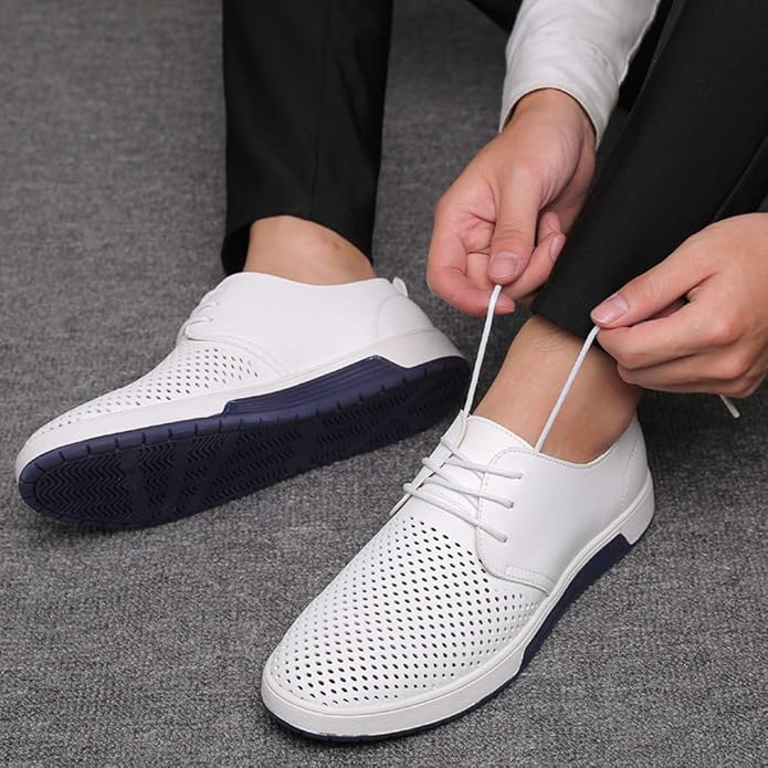 Męskie Buty Wizytowe Sznurowane Z Perforowaną Cholewką I Zaokrąglonym Noskiem