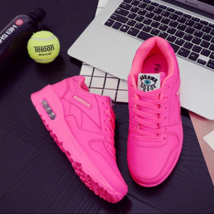 Sneakersy Damskie Sznurowane Z Zaokrąglonym Noskiem I Grubszą Podeszwą