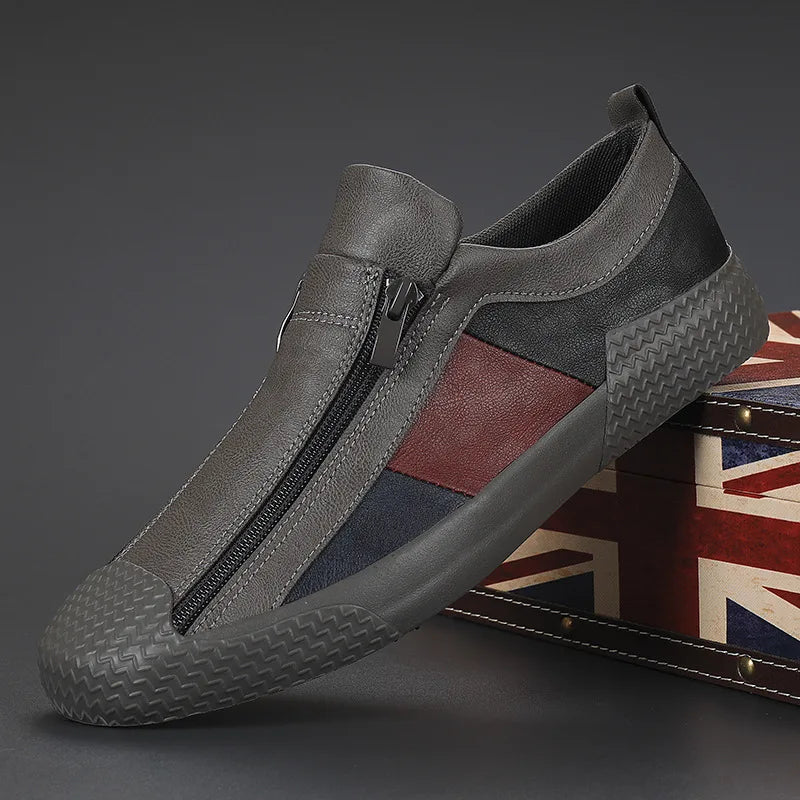 Sneakersy Męskie Z Przednim Zamkiem I Kolorowymi Panelami