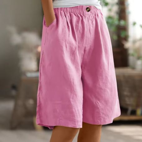 Spodenki Damskie Bermudy Z Kieszeniami I Prostą Nogawką