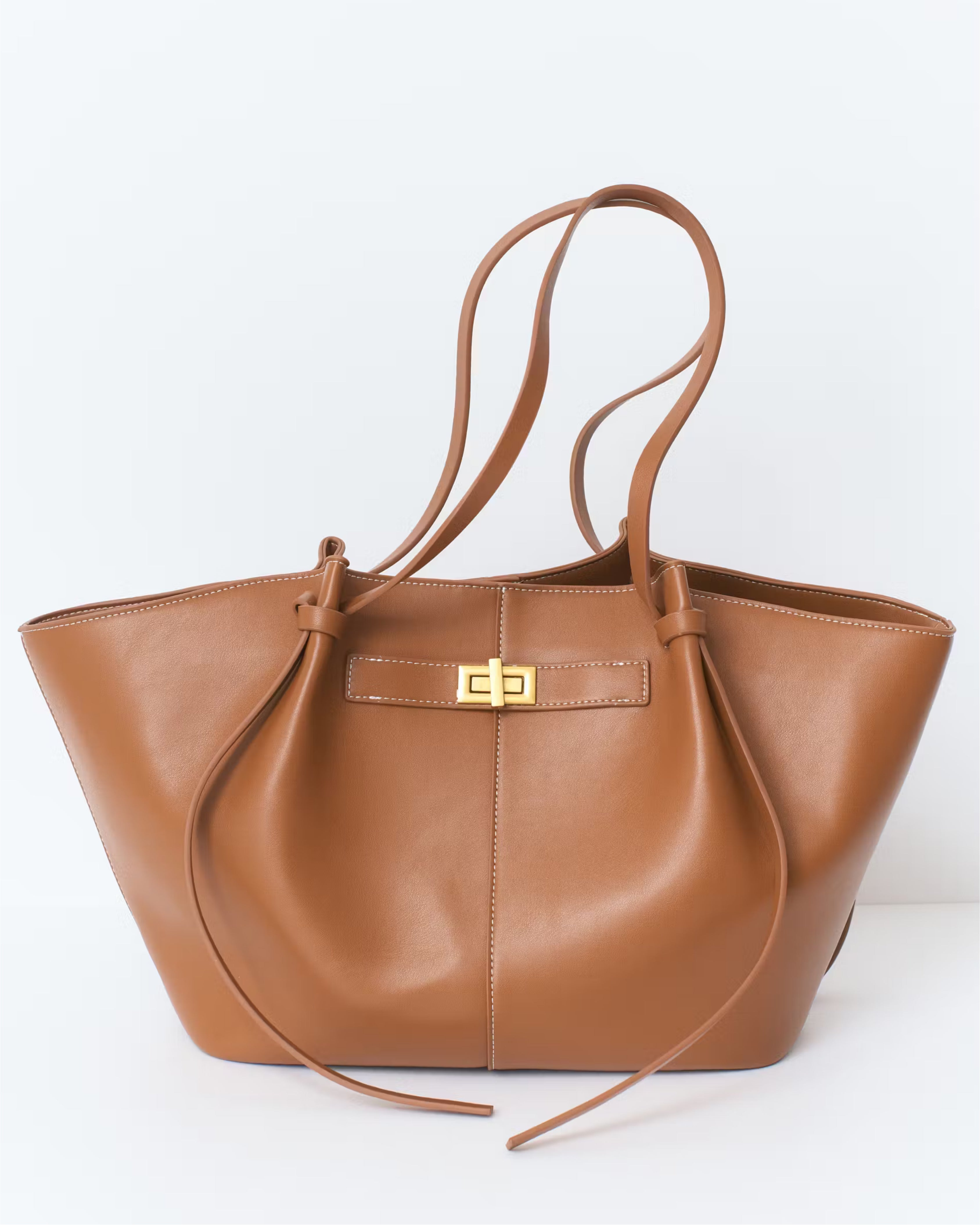 Torebka Damska z Długimi Uchwytami i Zapięciem Obrotowym